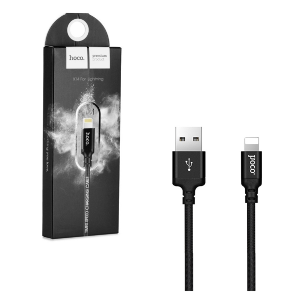 Hoco X14 Braided USB to Lightning Μαύρο 1m 11