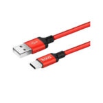 Hoco (X14) Πλεκτό Καλώδιο USB σε Type-C, 1μ - Κόκκινο - Image 2