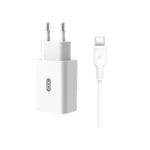 XO (L36) Φορτιστής με Θύρα USB-A και Καλώδιο USB-C Quick Charge 3.0 - Λευκό