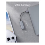 Powertech (PTH-044) USB-C Αντάπτορας Δικτύου για Ενσύρματη σύνδεση Gigabit Ethernet - Μαύρο - Image 3