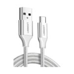 Ugreen (60131) Πλεκτό Καλώδιο USB 2.0 USB-C male σε USB-A male, 1μ - Λευκό