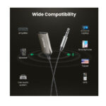 Ugreen (70601) Bluetooth  Αυτοκινήτου 5.0 για το Ταμπλό (AUX / Audio Receiver / με USB θύρα Φόρτισης) - Space Gray - Image 2