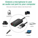 Ugreen (30724) External USB 2.0 Sound Card - Black - Image 3