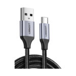 Ugreen (60126) Πλεκτό Καλώδιο USB 2.0 USB-C male σε USB-A male, 1μ - Μαύρο