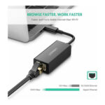 Ugreen (50307) USB-C Αντάπτορας Δικτύου για Ενσύρματη σύνδεση Gigabit Ethernet – Μαύρο - Image 3
