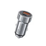 WK (WP-C28) Car Phone Charger Silver with 1x USB Port, 1x Type-C Port - Silver