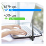 Cudy (WU1400) Ασύρματος USB Αντάπτορας Δικτύου με Αποσπώμενη Κεραία 1300Mbps - Μαύρο - Image 2