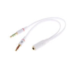 Powertech (CAB-J048) Converter 3.5mm 2x male to 3.5mm female - White