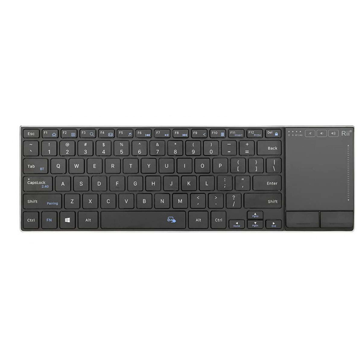 RIITEK RIITEK (RT721) Aσύρματο Πληκτρολόγιο με touchpad, Bluetooth & 2.4GHz - Μαύρο - Image 1