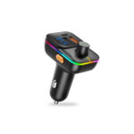 XO (BCC09) FM Car Transmitter with USB Car Charger 25W Bluetooth and RGB lightning – Black