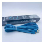 WK Flat Cable USB-A to Lightning, 3m - Blue - Image 2