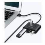 Ugreen (CR113) USB 3.0 4 Port Hub with USB-A Connection and External Power Supply - Black - Image 2