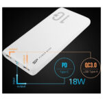 Silicon Power (QP15) Power Bank 10000mAh 18W with USB-A Ports and USB-C Port Power Delivery / Quick Charge 3.0 - White - Image 4