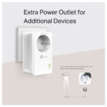 TP-LINK (TL-PA7017P) KIT v4 Powerline Double Wired with Passthrough Socket and Gigabit Ethernet Port - White - Image 3