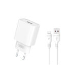 XO (CE02D) Wall Adapter with USB-A port and USB-C Cable 18W Quick Charge 3.0 - White