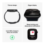 Apple Watch Series 10 GPS 46mm M/L Jet Black with Black Sport Band - Image 6