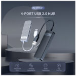 Orico (FL02) USB 2.0 4 Port Hub with USB-A Connection - White - Image 2