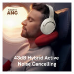 QCY H3 High-Res Headset Active Noise Canceling with 4 mode ANC 70h Multipoint - White - Image 5