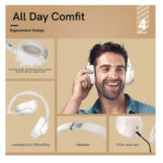 QCY H3 High-Res Headset Active Noise Canceling with 4 mode ANC 70h Multipoint - White - Image 4