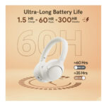 QCY H3 High-Res Headset Active Noise Canceling with 4 mode ANC 70h Multipoint - White - Image 3