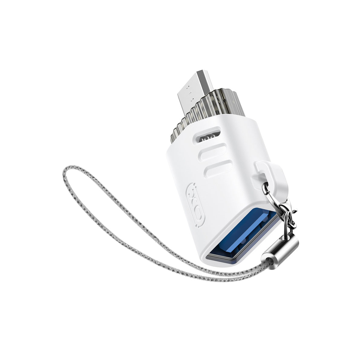 20240820114712_xo_metatropeas_micro_usb_female_se_usb_a_female_leyko_1tmch_nb256c XO (NB256C) Μετατροπέας USB-A female σε micro USB male - Λευκό - Image 1