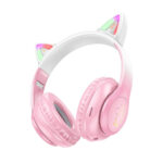 Hoco (W42) Cat Ears Wireless/Wired Over Ear Kids' Headphones with 12 hours of Operation - Pink