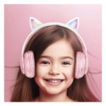 Hoco (W42) Cat Ears Ασύρματα/Ενσύρματα Over Ear Παιδικά Ακουστικά με 12 ώρες Λειτουργίας - Ροζ - Image 2