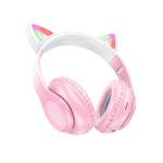 Hoco (W42) Cat Ears Ασύρματα/Ενσύρματα Over Ear Παιδικά Ακουστικά με 12 ώρες Λειτουργίας - Ροζ - Image 3