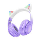Hoco (W42) Cat Ears Wireless/Wired Over Ear Kids' Headphones with 12 hours of Operation - Purple