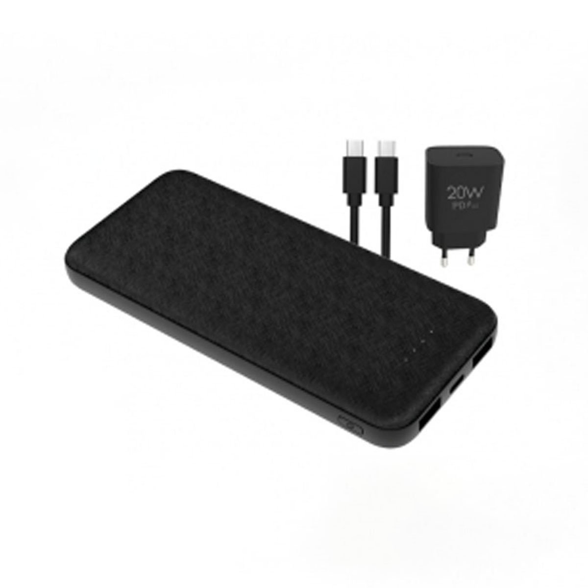 platinet-power-bank-set-10000-mah-20w-pd-charger-1m-cable-black Platinet (PMPB10SETB) Power Bank 10000mAh με 2 Θύρες USB-Α, 1 Θύρα USB-C, με Φορτιστή και Καλώδιο USB-C - Μαύρο - Image 1