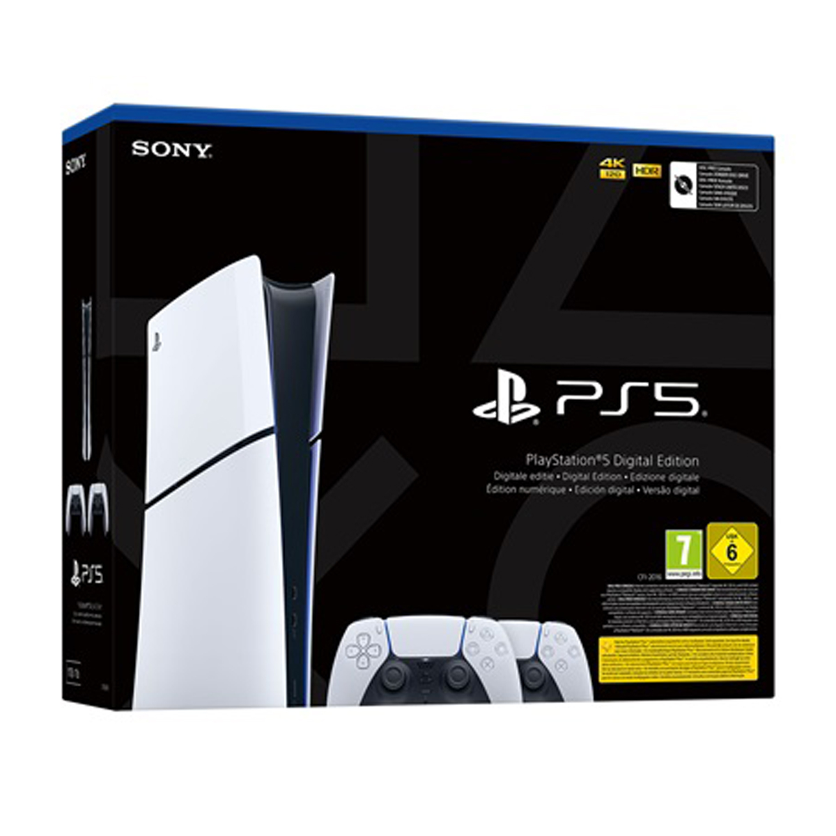 PS5 WHITE DIGITAL 2 CONTROLLERS BOX Sony PlayStation 5 Slim Digital Edition με 2 DualSense Χειριστήρια (Official Bundle) - Λευκό - Image 1