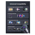 Ugreen (EC701) Car Charger 63W PD+USB QC3.0 - Black - Image 3