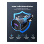 Ugreen (EC701) Car Charger 63W PD+USB QC3.0 - Black - Image 5