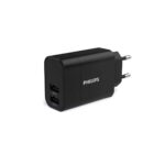 Philips (DLP2620) Wireless Charger with 2 USB-A Ports 17W - Black