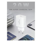 Powertech (PT-1091) Wireless Charger with USB-C Port 20W Power Delivery - White - Image 2