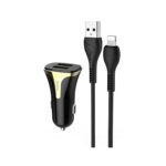 Hoco (Z31) 18W Φορτιστής Αυτοκινήτου 2x USB-A με Καλώδιο Φόρτισης Lightning 3.4A - Μαύρο - Image 2