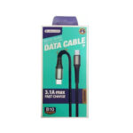 Jellico (B10) Braided Cable USB-C male to USB-C 60W, 1m - Black - Image 2