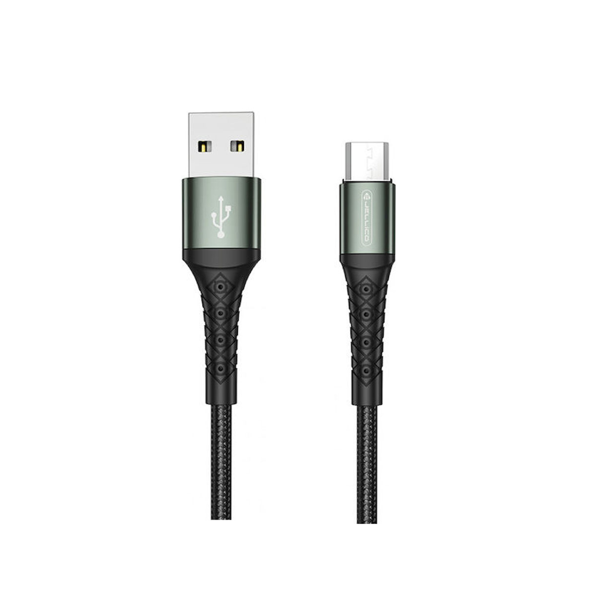 B12 MICRO Jellico (B12) Πλεκτό Καλώδιο USB-A male σε micro-USB, 2m - Μαύρο - Image 1