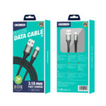 Jellico (B12) Braided Cable USB-A male to USB-C, 2m - Black - Image 2