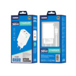 Jellico (C122) 38W Φορτιστής με Θύρα USB-A και Θύρα USB-C και Καλώδιο Lightning Power Delivery / Quick Charge 3.0 - Λευκό - Image 2