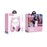 Hoco (W27) Cat Ear Wireless / Wired On Ear Kids Headphones with 5 Hours of Operation - Pink - Image 6