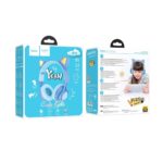 Hoco (W39) Wireless / Wired Over Ear Kids Headphones with 10 Hours of Operation - Light Blue - Image 4