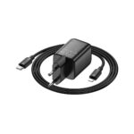 Hoco (N52) 20W Φορτιστής GaN με Θύρα USB-A και Θύρα USB-C και Καλώδιο USB-C - Lightning Power Delivery / Quick Charge 3.0 - Μαύρο - Image 2
