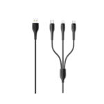 Usams (U38) Regular USB to Lightning / Type-C / micro USB Cable, 1m - Black