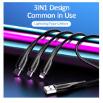 Usams (U38) Regular USB to Lightning / Type-C / micro USB Cable, 1m - Black - Image 3