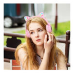 Hoco (W27) Cat Ear Wireless / Wired On Ear Kids Headphones with 5 Hours of Operation - Pink - Image 5
