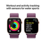 Apple Watch Series 10 GPS 42mm Rose Gold με Plum Sport Loop - Image 3
