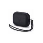 Spigen Silicone Fit Silicone Case with Strap for Apple AirPods Pro 2 - Black