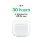 Apple AirPods with ANC (4th generation) Earbud Bluetooth Handsfree Headphones and Charging Case – White - Image 3