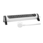 Legrand 4-Way Safety Power Strip with Switch and 1.5m Cable - White/Grey - Image 3